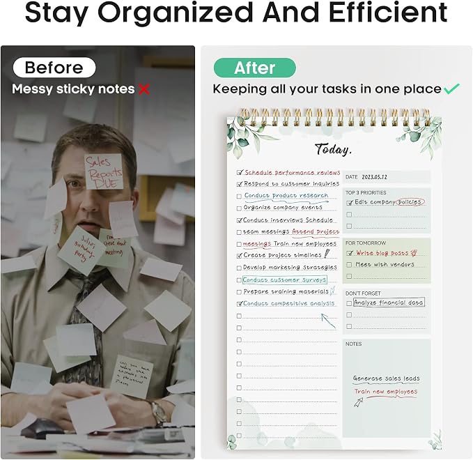 Taja To Do List Notepad, Undated Daily Planner for Work and Goal Setting | Nature, 52 Sheets, 9.8" x 6.5" , for Office, Home and school, Daily Task Planning, Notes and Everyday Organization - Image 5