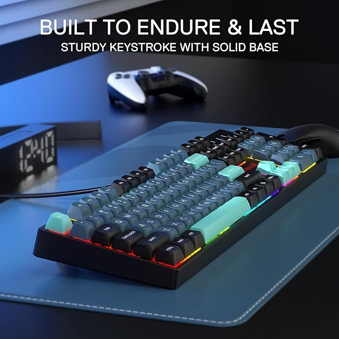 Redragon K582 SE Wired RGB Mechanical Gaming Keyboard, 104-Key, PBT Keycaps | 16.8M Color Immersive eSports Lighting Vibe, Quiet Keystrokes w/ Sound-Absorbing Foam, N-Key Rollover, Customize Software - Image 6