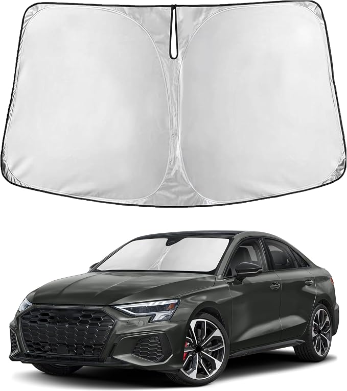 EcoNour Windshield Sunshade Compatible for Audi S3 2015-2024 2025 2026, Sun Visor for Front Windshield & Window Sun Shade Cover, UV Heat Blocker & Protector, Car Accessories by EcoNour