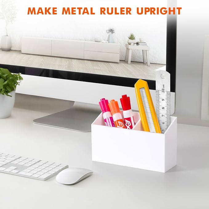BEYGORM Magnetic Dry Erase Marker Holder for Whiteboard & Refrigerator | Non-slip Acrylic Pen Holder for Classroom, Fridge Magnet, Locker Organizer Accessories, Teacher & School Supplies(White) - Image 6