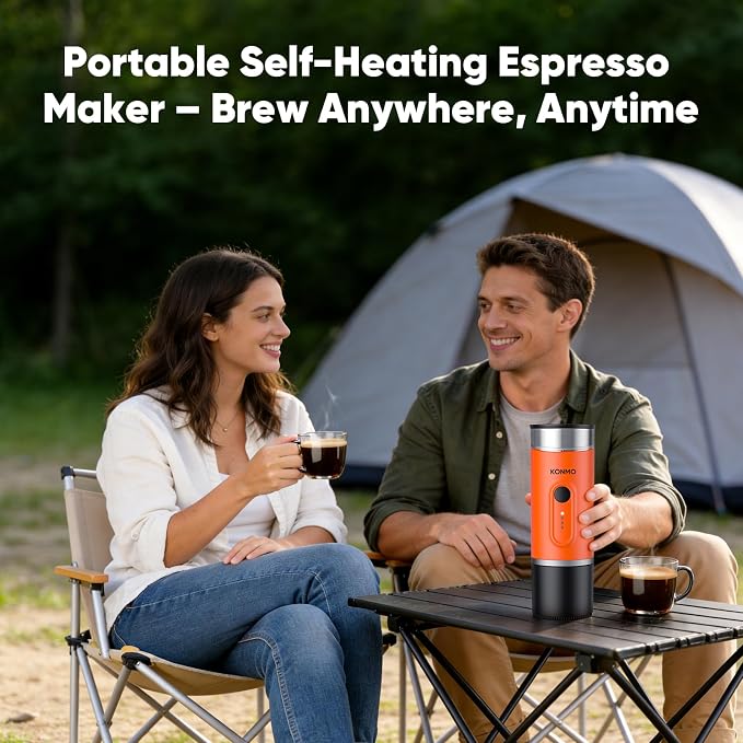 Portable Espresso Machine for Travel, Self-Heating Coffee Maker Works with Capsules & Ground Coffee, Type-C Rechargeable for Outdoor Camping Car RV Business Trips - Image 2