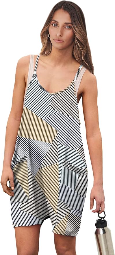 ANRABESS Womens Rompers Summer Casual Loose Sleeveless Overalls Spaghetti Strap Shorts Jumpsuit 2026 Beach Vacation Clothes - Image 8