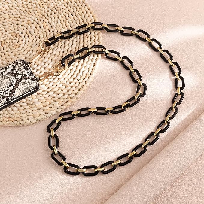 Phone Crossbody Chain Cell Phone Lanyard,Acrylic Shouder Strap Universal Cellphone Chain Strap with Tether Patches Compatible with Most Phones Bag Purse (T) - Image 3