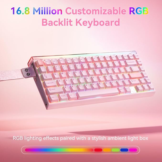 Aula Hero 75 HE Wireless Gaming Keyboard,Black Mechanical Keyboards | Tri-Mode BT 5.0/2.4GHz/USB-C 75% Aluminum Keyboard,RGB Custom Keyboard Hall Effect,Computer Keyboard Compatible w/Win/Mac - Image 9