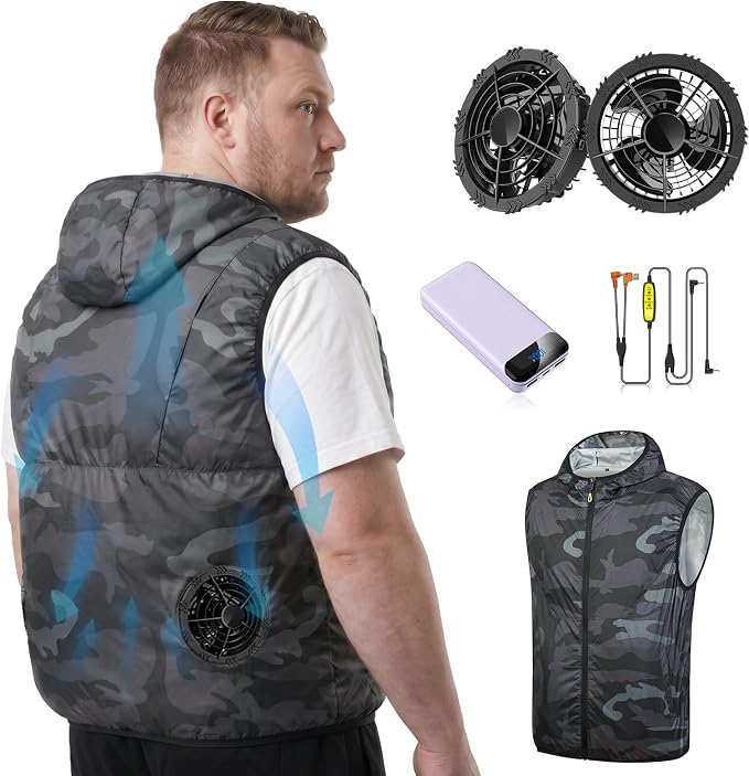 Cooling Vest with 30,000mAh Battery Pack,2 High-Speed Cooling Fans Jacket Air Conditioned Workwear for Summer by Unknown