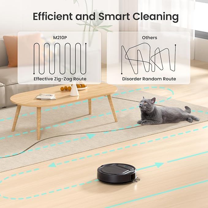 Lefant M210 Pro Robot Vacuum, 4000Pa Suction, 200 Mins Runtime, Quiet, Ultra-Slim, Self-Charging Robotic Vacuum Cleaner, WiFi/App/Alexa Control, Ideal for Pet Hair & Hard Floors - Image 4