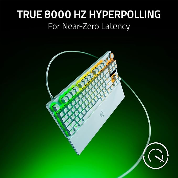 Razer Huntsman V3 Pro TKL 8KHz Esports Gaming Keyboard, White | Analog Optical Switches Gen 2, 8000 Hz Polling, Razer Snap Tap, Rapid Trigger, Adjustable Actuation, Media Controls - Image 4