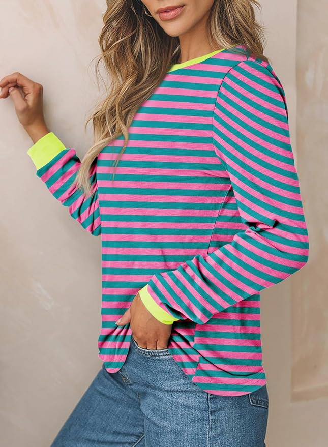 EVALESS Womens Crewneck Long Sleeve Tops Casual Polka Dots Tops Fall 2026 Tshirts Shirts - Image 3