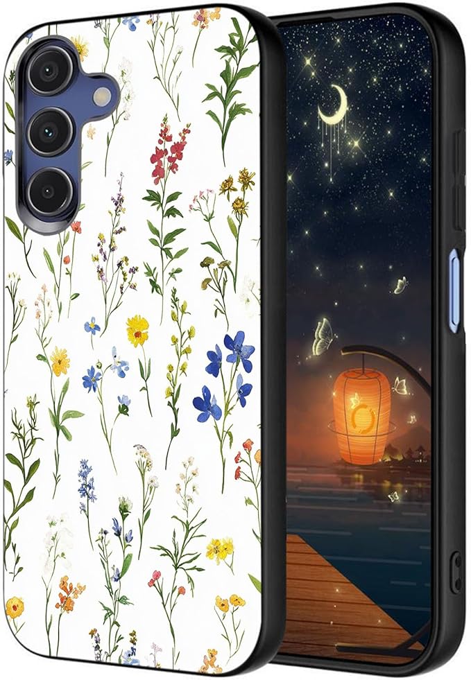 Designed for Galaxy A17 5G Phone Case,Slim Silicone Shockproof Protective Case for Galaxy A17 5G 6.7 inch,Flower Weeds Leaves by Unknown
