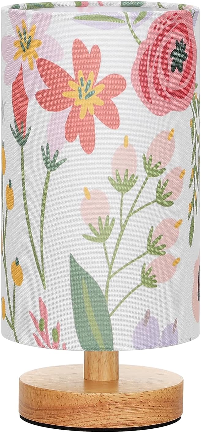 Fenmzee Small Table Lamps (Floral White Shade, 9" Inline Control) | 3000K LED Blub Included | 680 Lumens | Easy Assembly | Minimalist Design | E26 | for Kitchen | for Kids Room - Image 9