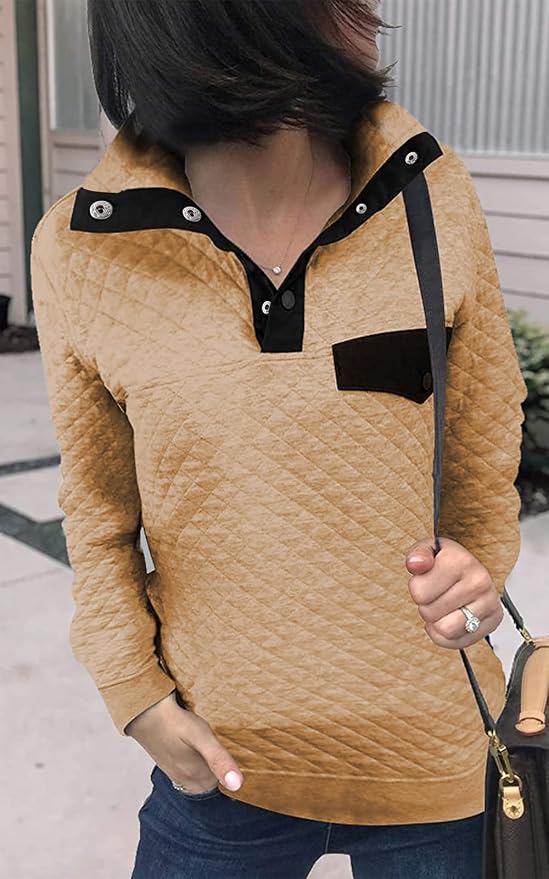 BTFBM Women Fashion Quilted Pattern Lightweight Zipper Long Sleeve Plain Casual Ladies Sweatshirts Pullovers Shirts Tops - Image 3