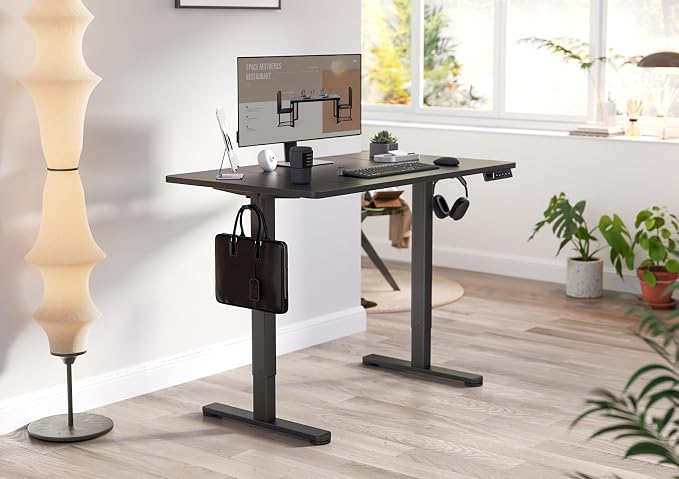 YDN 63 x 24 Inch Black Electric Standing Desk | Adjustable Height, Sit Stand, Cable Management, Ergonomic, Home Office - Image 2