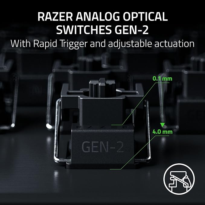 Razer Huntsman V3 Pro 8KHz Esports Gaming Keyboard, Analog Optical, Black | Gen-2 Analog Optical Switches, Rapid Trigger, Adjustable Actuation, Media Controls, PBT Keycaps - Image 3