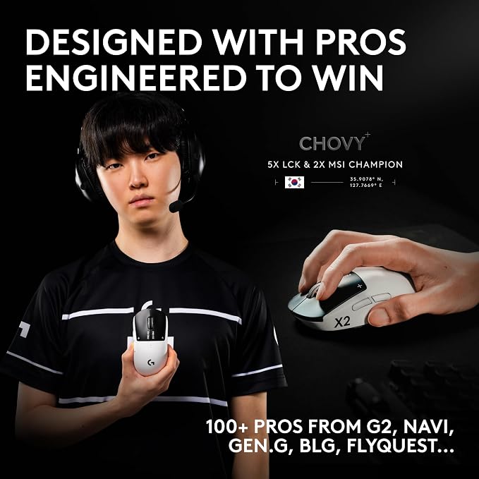 Logitech G PRO X2 SUPERSTRIKE Wireless Gaming Mouse - Black/White | Customizable Rapid Trigger Magnetic Analog Switches, Adjustable Click Haptics, 61g Lightweight, USB-C, <8K, For PC/Mac - Image 9