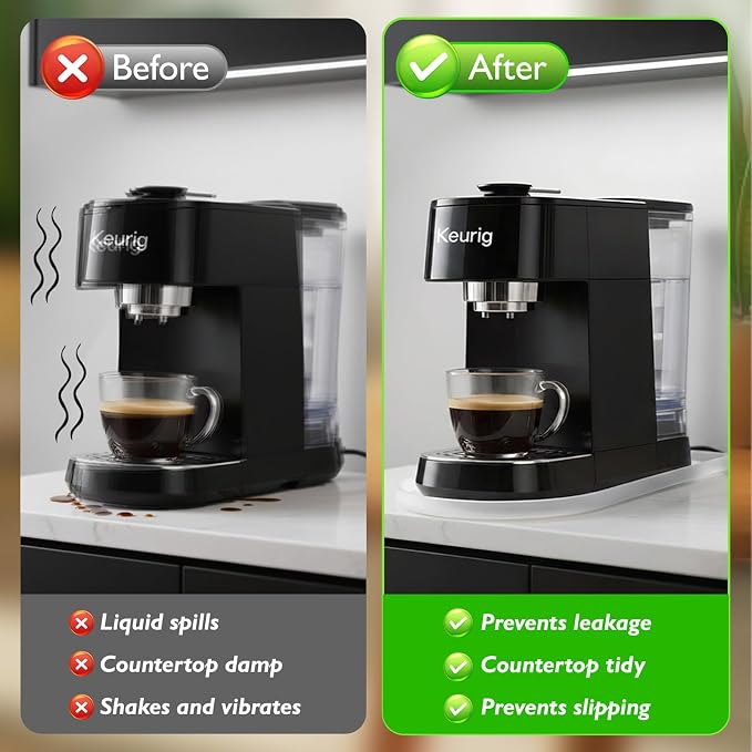 Silicone Coffee Mat,15.8"x 9.8"in Bar Mat for Countertop,Heat-Resistant,Non-Slip,Leak-Proof,Fit for Coffee Maker/Espresso Machine-Translucent - Image 5