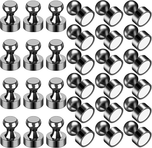 LOVIMAG Fridge Magnets 30Pcs, Magnet for Refrigerator Whiteboard, Black | Small Strong Neodymium Metal Cute Push Pin for Classroom, Kitchen, Accessories Decorative, Office, Calendar by LOVIMAG