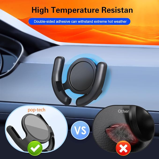 pop-tech Sticky Adhesive Replacement for Magnetic Car Mount, 8PCS Circular Heat Resistant Double Sided Strong Sticker Pads for Magnet Cell Phone Stand & Finger Ring Holder & Socket Grip Base - Image 6