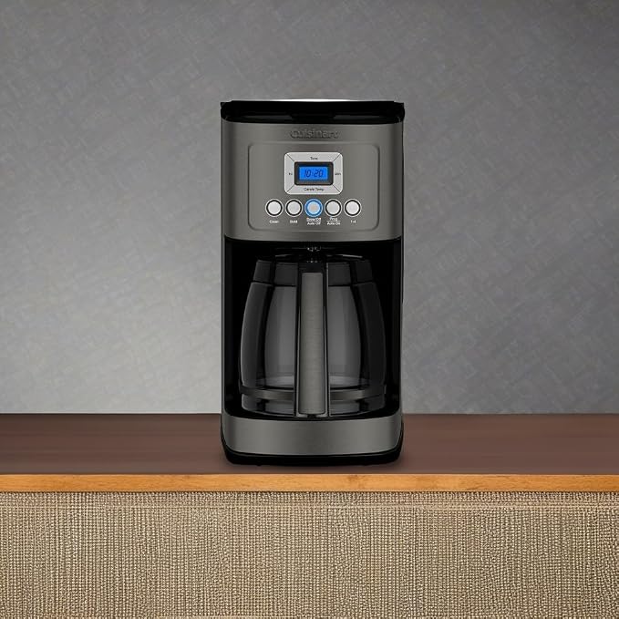 Cuisinart 14-Cup Coffee Maker, Programmable PerfecTemp Glass Carafe Coffee Machine with 1-4 Cup Setting, Brew Strength Control and Pause, Stainless Steel, DCC-3200BKSNAS, Black | 14-Cup Glass Carafe, Perfectemp Heating, 24-Hour Programmability, Brew St... - Image 6
