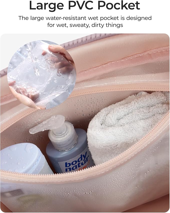 BAGSMART Duffle Bag for Travel, Gym Bag for Women, Weekender Carry on Bag | PVC Wet Pocket, Airline Approved Personal Carry-on Size, Fits Under-seat, One Bag for Gym, Travel, Hospital, Overnight - Image 5