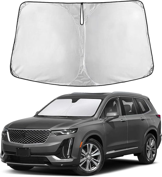 EcoNour Windshield Sunshade Compatible for Cadillac XT6 2020-2023 2024 2025, Sun Visor for Front Windshield & Window Sun Shade Cover, UV Heat Blocker & Protector, Car Accessories by EcoNour