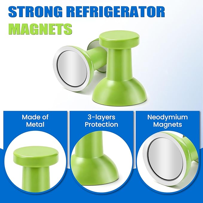 LOVIMAG Fridge Magnets 20Pcs, Magnet for Refrigerator Whiteboard, Green | Small Strong Neodymium Metal Cute Push Pin for Classroom, Kitchen, Accessories Decorative, Office, Calendar - Image 3