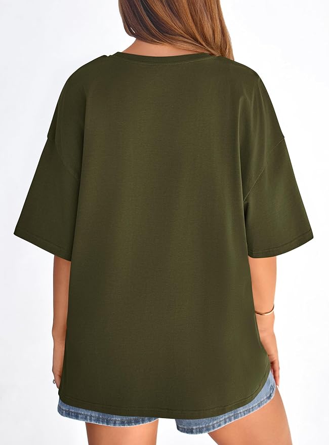 PRETTYGARDEN Womens 2026 Spring Going Out Tops Casual Short Sleeve Crewneck Loose Fit Basic Oversized T Shirts Summer Outfits - Image 5