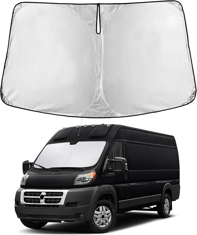EcoNour Windshield Sunshade Compatible for Dodge RAM Promaster 2014-2024 2025 2026, Sun Visor for Front Windshield & Window Sun Shade Cover, UV Heat Blocker & Protector, Car Accessories by EcoNour