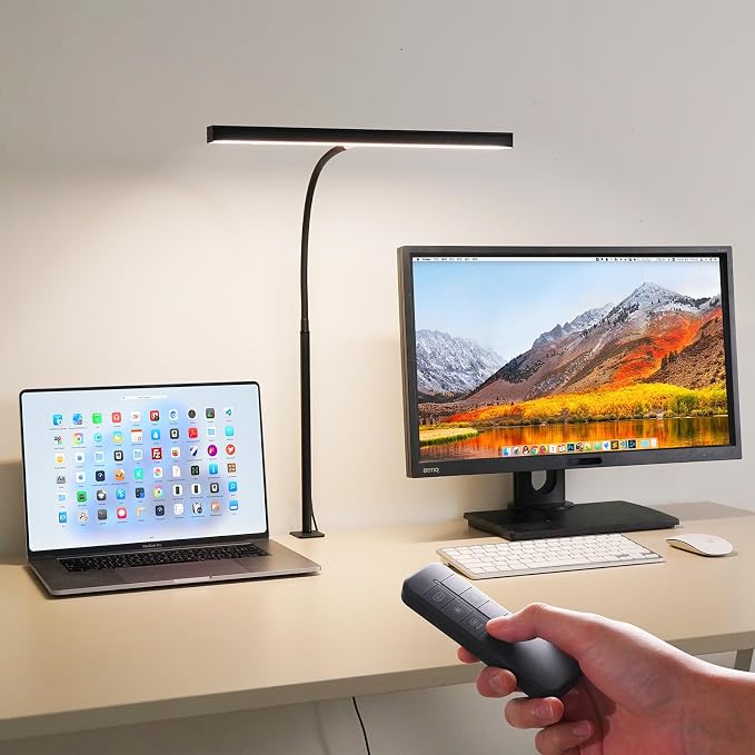 LED Desk Lamp for Office Home, Adjustable Flexible Eye-Caring Desk Light with,5 Modes 10 Brightness Adjustment, USB Adapter Desk Lamp with Clamp-T-B by Unknown