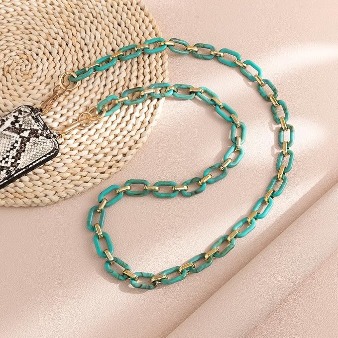 Phone Crossbody Chain Cell Phone Lanyard,Acrylic Shouder Strap Universal Cellphone Chain Strap with Tether Patches Compatible with Most Phones Bag Purse (S) - Image 3