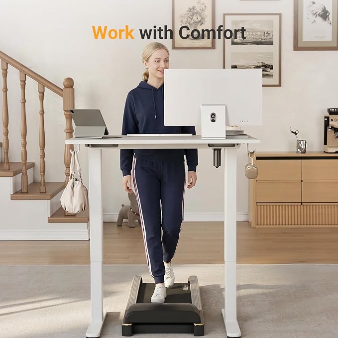 YDN 40 x 24 Inch White Electric Standing Desk | Adjustable Height, Sit Stand, Cable Management, Ergonomic, Home Office - Image 8