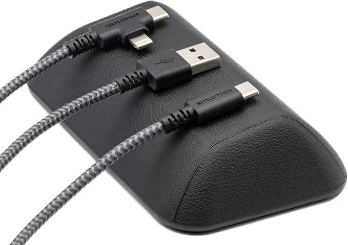Smartish® Magnetic Cord Holder - Bigger Cable Wrangler Organizer with Magnet Clips for Charger Management on Desktop, Nightstand - Holds 6+ Cables - Black Tie Affair by Smartish-PhoneCasesandStuff