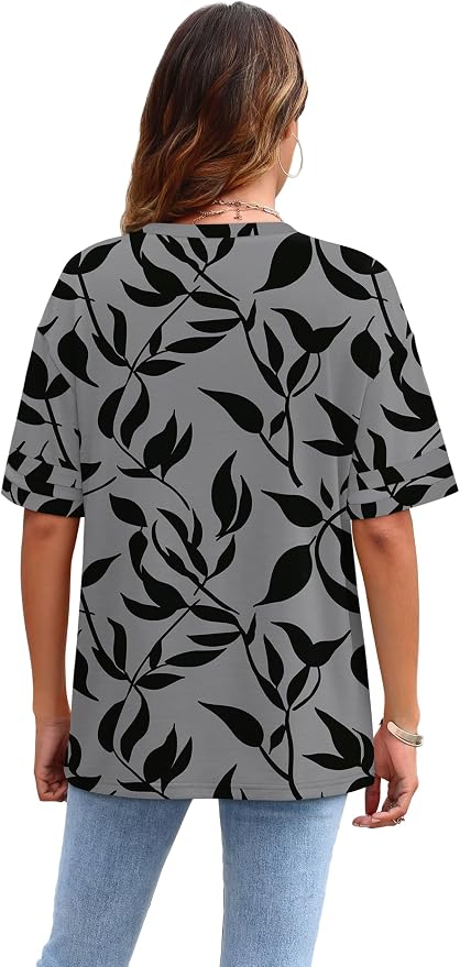 WIHOLL Womens T Shirts Loose Fit Short Sleeve Tees Crew Neck Color Block Summer Tops 2026 Fashion - Image 4