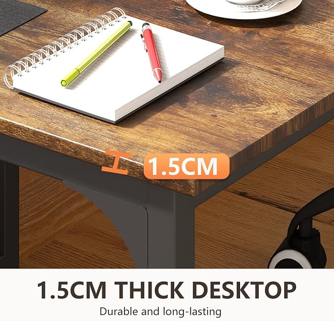 BestOffice Computer Desk,Home Office Desk, Modern Simple Style for Home Office Study Writing (Brown, 47 Inch,2 Pack) - Image 7