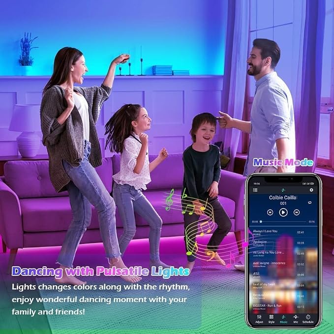 AILBTON 300ft Led Strip Lights(3 Rolls of 100ft led Lights) Ultra Long Led Light Strip with App Voice Control Remote,5050 RGB Music Sync Color Changing Led Lights for Bedroom,Party,Home Decoration - Image 2