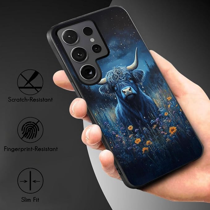 Designed for Galaxy S25 Ultra Phone Case,Slim Silicone Shockproof Protective Case for Galaxy S25 Ultra 6.8 inch,Cute Highland Cow - Image 3