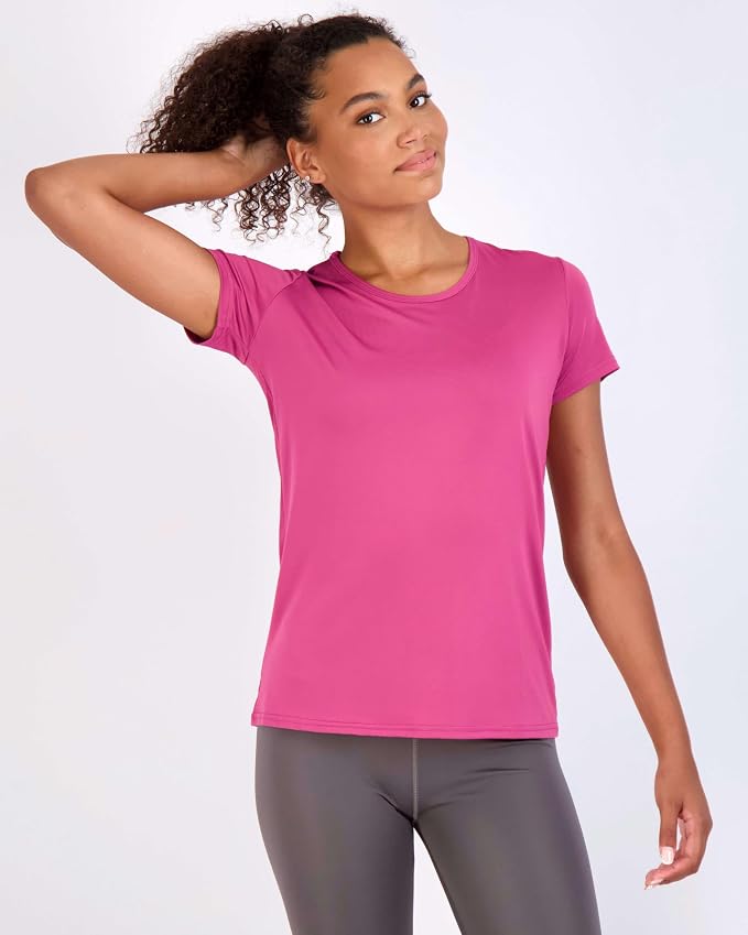 5 Pack Women's Dry Fit Short Sleeve Athletic Gym Workout Running Tops | Available in Plus Size, Exercise, Sports, Fitness, Quick Dry, Cooling, Moisture Wicking, Loose Basic Tees, Yoga, Pilates - Image 6
