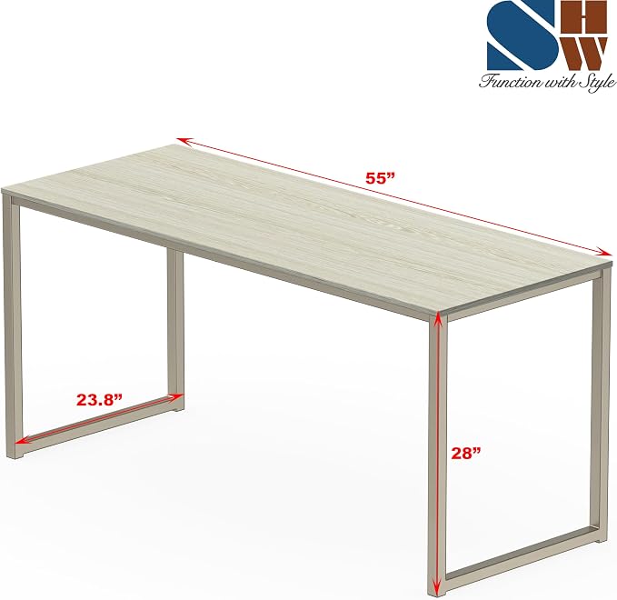 SHW Mission 55-Inch Home Office Computer Desk, Maple - Image 3