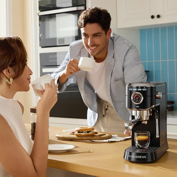 CASABREWS 5418 PRO Espresso Machine, Coffee Maker with Fast Heating System | Brew Ready in 5 seconds, Brews 2+ milk drinks in a row, 20-Bar Pump, Built-in Pressure Gauge, Pro Steam Wand for Lattes - Image 8