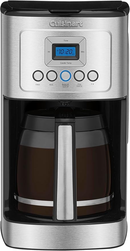 Cuisinart Coffee Maker, Programmable, Stainless Steel, 14-Cup Glass Carafe | PerfecTemp coffee machine with 1-4 cup settings, strength control, auto-off & a reusable gold tone filter, DCC-3200 by Cuisinart