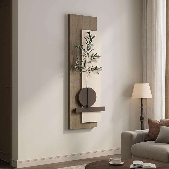 Modern Neutral 3D Textured Long Narrow Vertical Wall Art for Living Room - Image 3