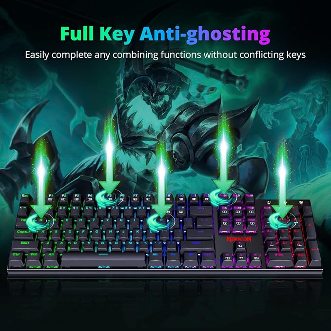 Redragon Mechanical Gaming Keyboard with Red Switches, Wired Keyboard Mechanical with RGB Backlit, Fully Progammable, Durable Aluminum Frame, Anti-Ghosting for PC Windows Mac, K565, Black - Image 7