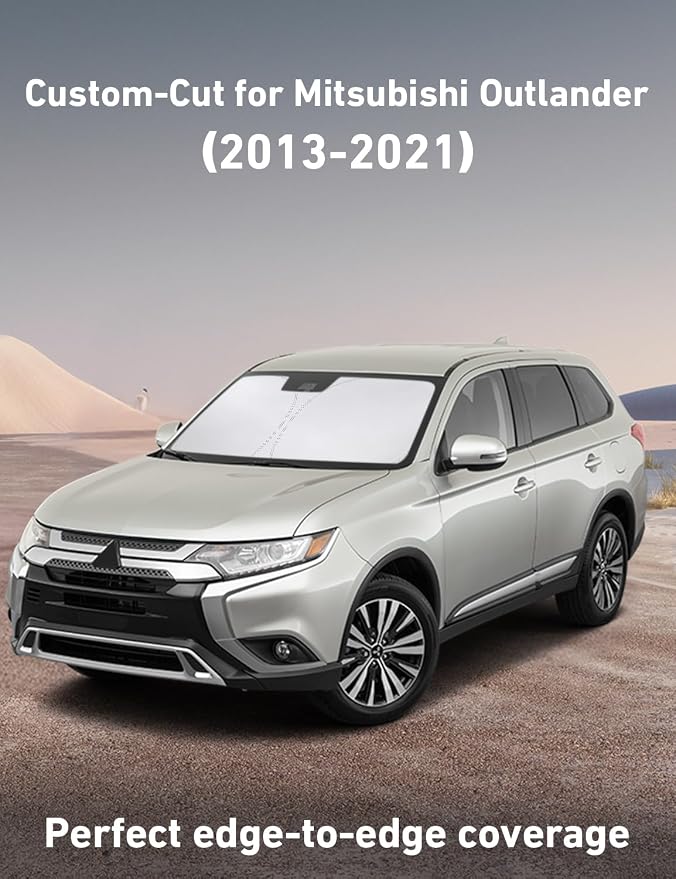 EcoNour Windshield Sunshade Compatible for Mitsubishi Outlander (Not for Outlander Sport) 2013-2019 2020 2021, Sun Visor for Front Windshield & Window Sun Shade Cover, UV Protector, Car Accessories - Image 2