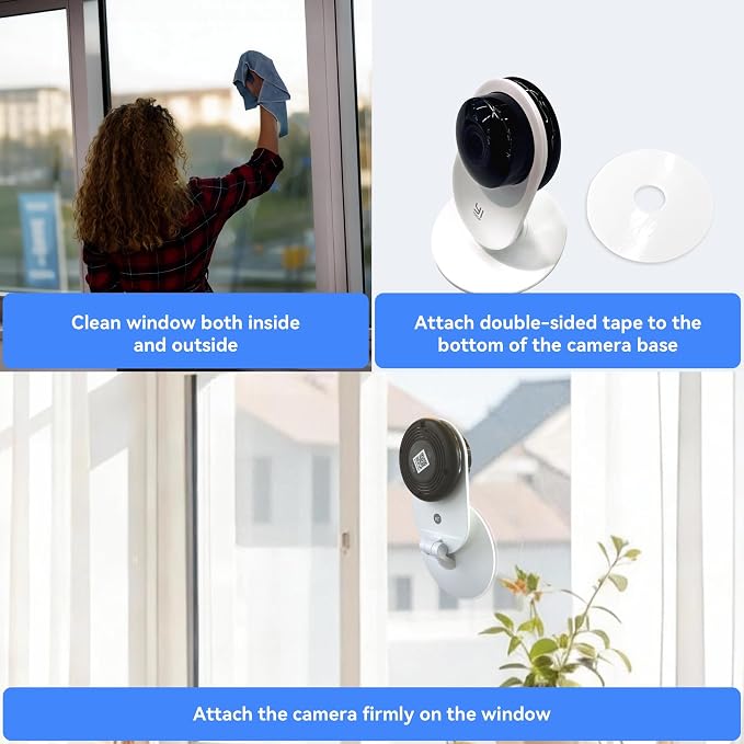 YI 2K Indoor Security Camera with Adhesive Mount, 2-Way Audio, AI Human/Vehicle/Pet Detection, Alerts, Night Vision, Wall/Window Mount, Baby/Pet Monitor, Compatible with Alexa & Google Assistant - Image 4