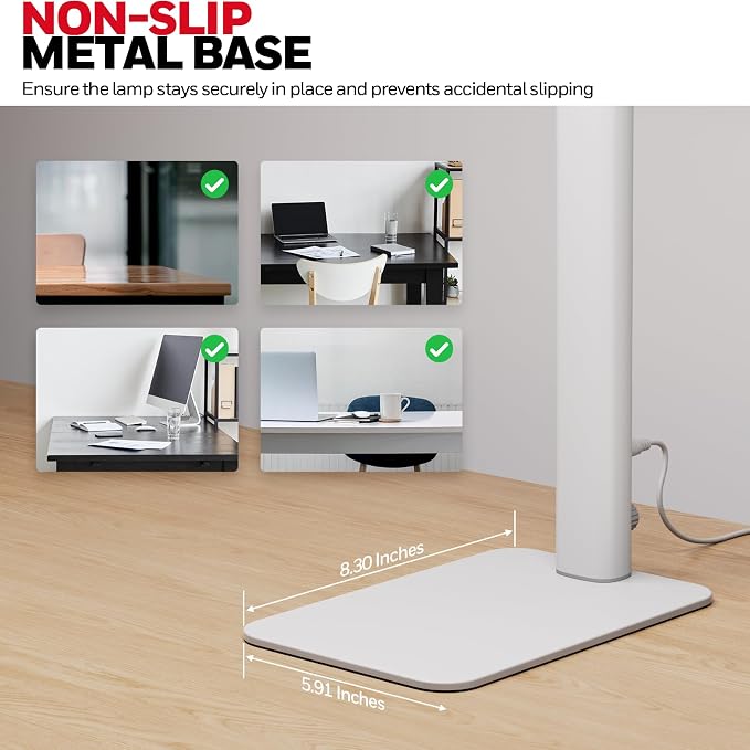 Honeywell LED Desk Lamp with Base - HJ1WT Sunturalux Eye-Caring Architect Desk Lamp for Home Office, 1200LM Computer Desk Light 4 Color Modes Stepless Dimming Task Desk Light with Timer Function White - Image 6