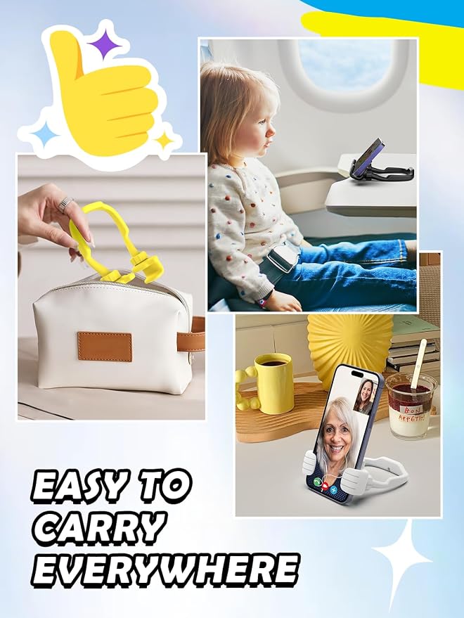 Gifts for Adults Men Women Teens: Girls Boys Gifts for Kids Thumbs Up Lazy Cell Phone Stand Holder for Desk Funny Gift for Dad Mom Wife Husband Teenage Stocking Stuffers Cool Gadget Trendy Stuff - Image 6