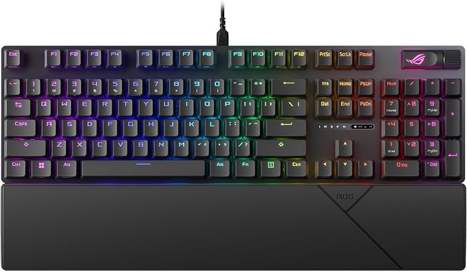 ASUS ROG Strix Scope II X Wired USB Mechanical Gaming Keyboard – 100% Full-Size, Hot Swappable Pre-lubed ROG NX Snow V2 Linear Switches, PBT Keycaps, RGB, PC/Mac Support - Black by Unknown