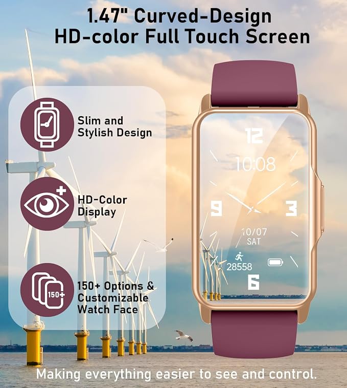 Smart Watch Health Fitness Tracker with 24/7 Heart Rate, Blood Oxygen Blood Pressure Sleep Monitor, 115 Sports Modes, Step Calorie Counter Pedometer IP68 Waterproof for Android and iPhone Women Men - Image 2