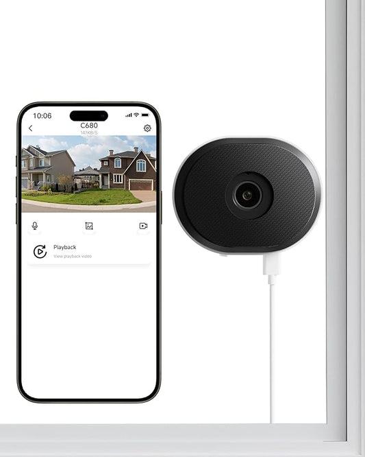 ZOSI C680 2K Window Security Camera with Full Color Night Vision, 3MP Indoor Plug-in WiFi Camera for Home Security, AI Human Vehicle Detection, 2.4/5GHz WiFi, 24/7 Recording, 2 Way Talk, Easy Install by ZOSI