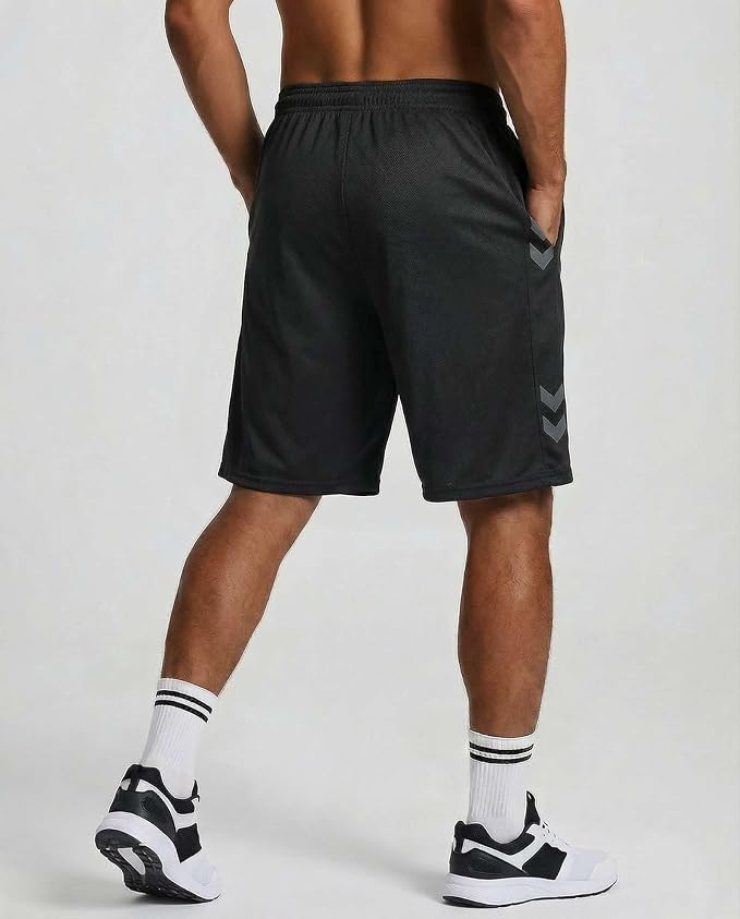 5 Pack Men's Mesh Shorts Athletic Basketball Sports Gym Workout Pockets | Cooling Moisture-Wicking, 9", Long, Quick-Dry, Breathable, Elastic Drawstring Waistband. Running, Exercise, Soccer, Training. - Image 6