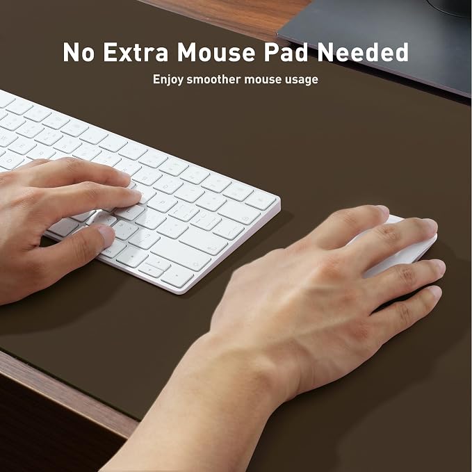 Aothia Leather Desk Pad Protector, Large Mouse Pad, Office Mat, Non-Slip PU Leather Blotter, Laptop Desk Pad, Waterproof Writing Pad for Office and Home (Coffee, 23.6" x 13.7") - Image 5